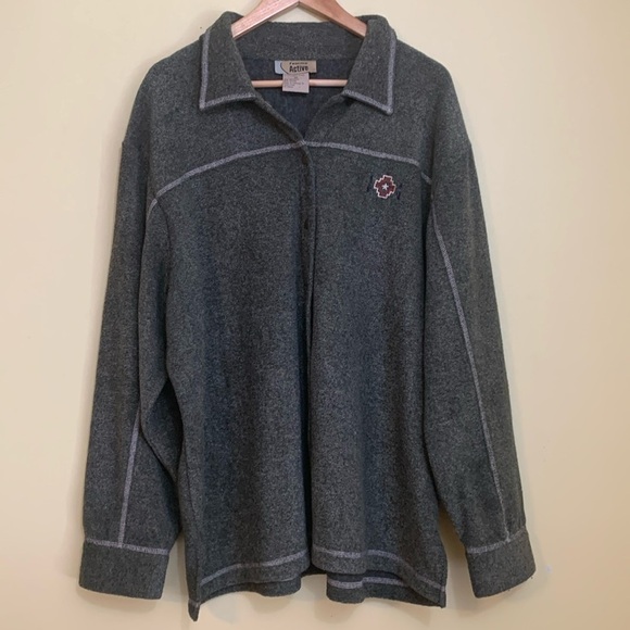 Femme Active Tops - Femme Active | Unisex Fuzzy Cozy Long Sleeve Snap Front Fleece Lined Shirt 3X